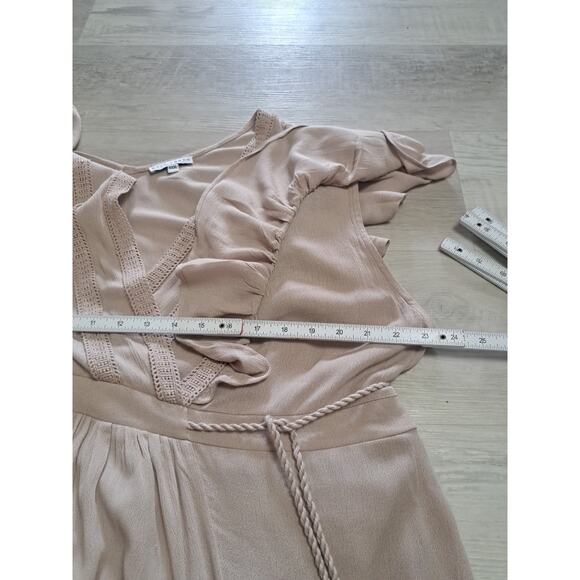 Baltic Born Womens Jennifer Deep V Flutter Sleeve Maxi Dress 3XL XXXL Boho Beige - Picture 11 of 14